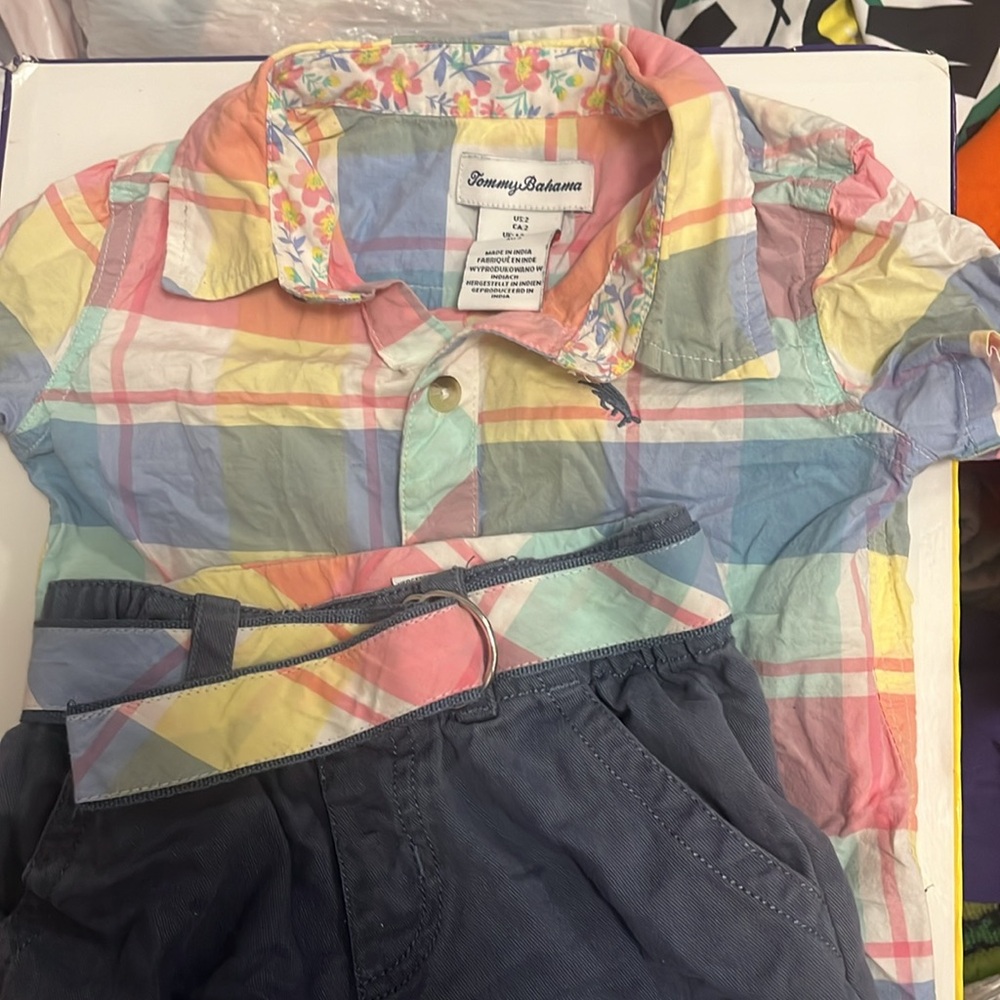 Toddler boys Tommy Bahama shirt and shorts set size 2